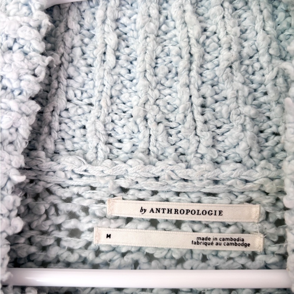 Anthropologie The Need-It Mock Neck Sweater Light Blue - Picture 3 of 6